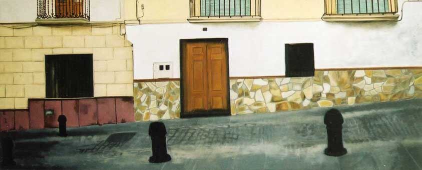 Straßenansicht 01, Acryl auf Leinwand · 2,30 × 1,00 m