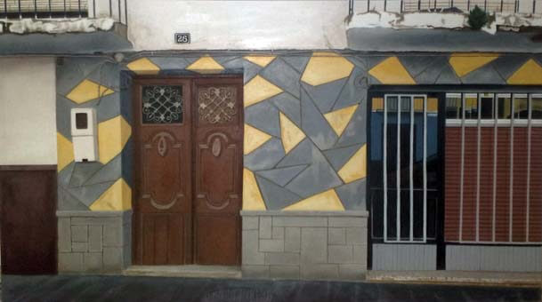 Straßenansicht 05, Acryl auf Leinwand · 1,50 × 0,85 m