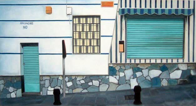 Straßenansicht 02, Acryl auf Leinwand · 1,70 × 0,95 m