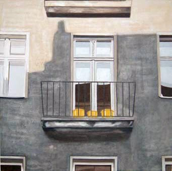 Straßenansicht 06, Acryl auf Leinwand · 0,70 × 0,70 m